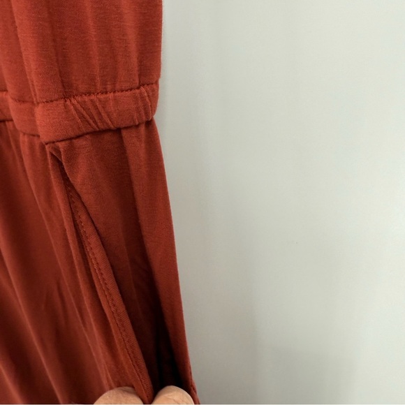 Torrid Jumpsuit Size 6X Super Soft Knits Stretch Culotte Off Shoulder Brick Red - Picture 8 of 9